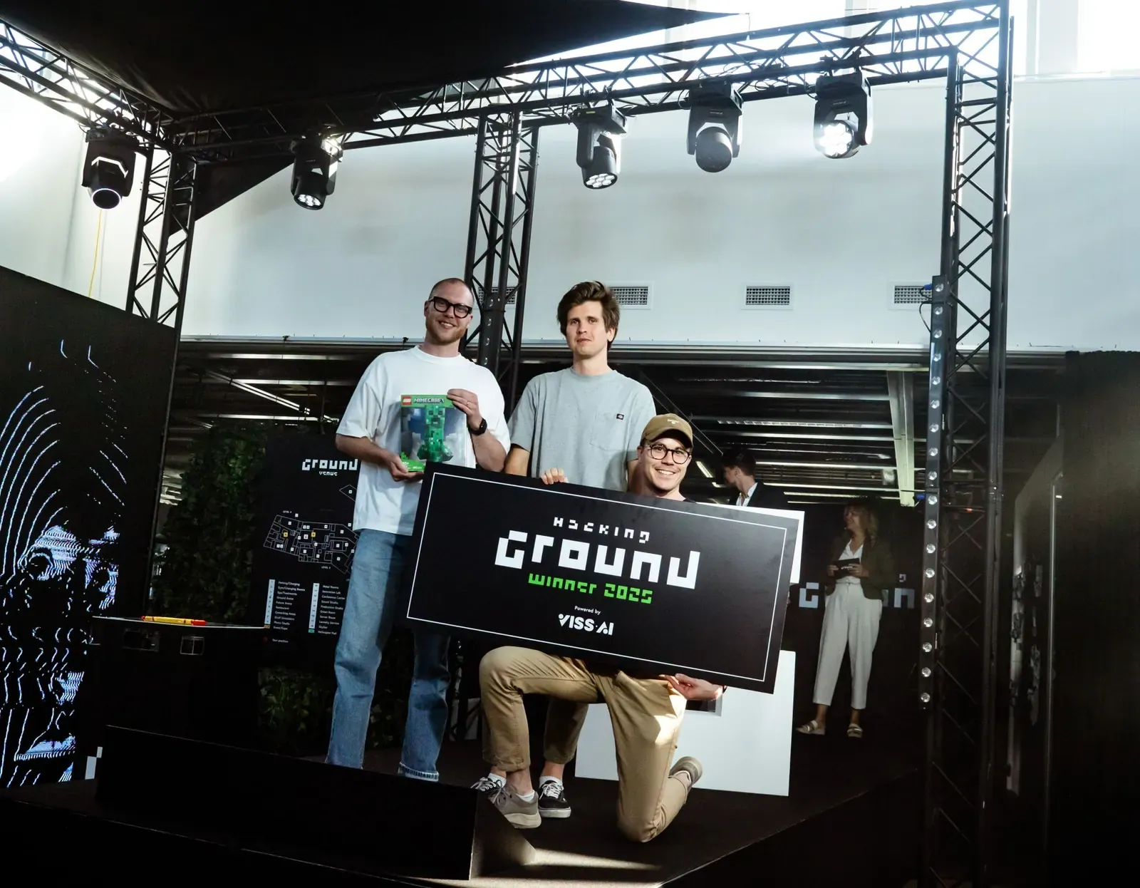 The winning team on stage