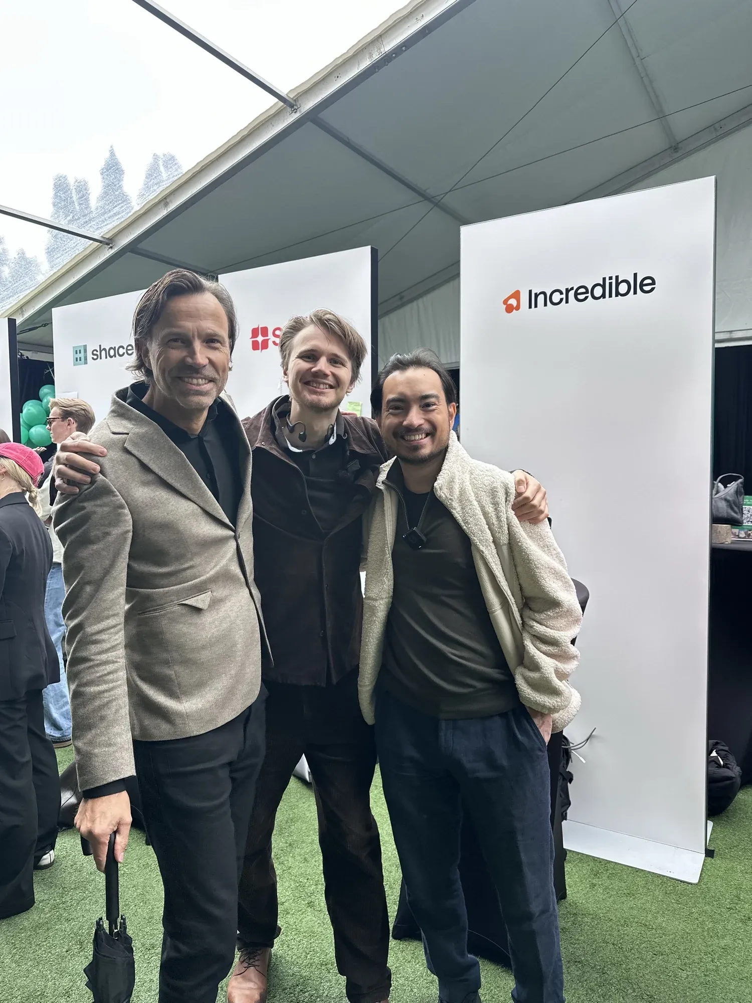 David with Peter from Spintop Ventures and a colleague in front of the Incredible stand