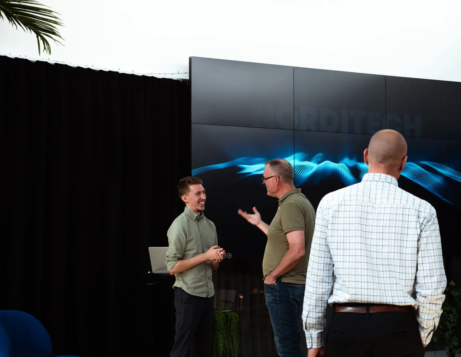 Guests in front of the Norditech screen at GRO36