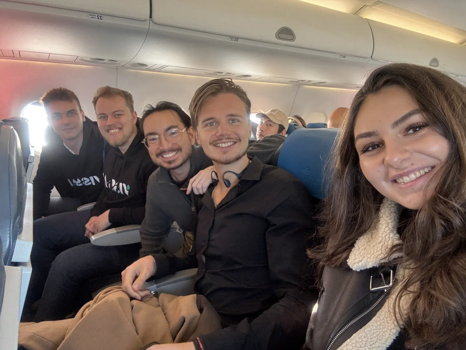 The team on the plane to Web Summit, November 2024